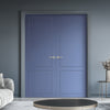 V-Line® Grooved Flush Door Pair V044 - Premium Primed - Six Colour Options