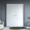 V-Line® Grooved Flush Door Pair V044 - Premium Primed - Six Colour Options