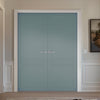 V-Line® Grooved Flush Door Pair V045 - Premium Primed - Six Colour Options