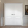 V-Line® Grooved Flush Door Pair V045 - Premium Primed - Six Colour Options