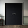 V-Line® Grooved Flush Door Pair V046 - Premium Primed - Six Colour Options