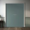 V-Line® Grooved Flush Door Pair V046 - Premium Primed - Six Colour Options