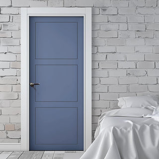 Image: V-Line® Grooved Flush Door V046 - Premium Primed - Six Colour Options