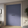 V-Line® Grooved Flush Door Pair V047 - Premium Primed - Six Colour Options