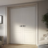 V-Line® Grooved Flush Door Pair V047 - Premium Primed - Six Colour Options