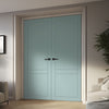 V-Line® Grooved Flush Door Pair V047 - Premium Primed - Six Colour Options