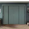 Four Sliding Maximal Wardrobe Doors & Frame Kit - V-Line® Grooved Flush Door V074/V074A - Premium Primed - Six Colour Options