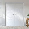 V-Line® Grooved Flush Door Pair V077 - Premium Primed - Six Colour Options