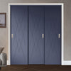 Three Sliding Maximal Wardrobe Doors & Frame Kit - V-Line® Grooved Flush Door V077 - Premium Primed - Six Colour Options