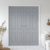 V-Line® Grooved Flush Door Pair V079 - Premium Primed - Six Colour Options