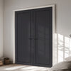 V-Line® Grooved Flush Door Pair V080 - Premium Primed - Six Colour Options