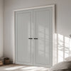 V-Line® Grooved Flush Door Pair V080 - Premium Primed - Six Colour Options