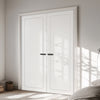 V-Line® Grooved Flush Door Pair V080 - Premium Primed - Six Colour Options