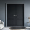 V-Line® Grooved Flush Door Pair V081 - Premium Primed - Six Colour Options