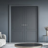 V-Line® Grooved Flush Door Pair V081 - Premium Primed - Six Colour Options