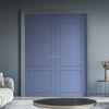 V-Line® Grooved Flush Door Pair V081 - Premium Primed - Six Colour Options