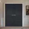 V-Line® Grooved Flush Door Pair V082 - Premium Primed - Six Colour Options