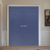 V-Line® Grooved Flush Door Pair V082 - Premium Primed - Six Colour Options