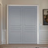 V-Line® Grooved Flush Door Pair V082 - Premium Primed - Six Colour Options