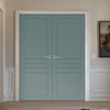 V-Line® Grooved Flush Door Pair V082 - Premium Primed - Six Colour Options