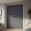 V-Line® Grooved Flush Door Pair V084 - Premium Primed - Six Colour Options