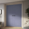 V-Line® Grooved Flush Door Pair V084 - Premium Primed - Six Colour Options