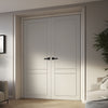 V-Line® Grooved Flush Door Pair V084 - Premium Primed - Six Colour Options