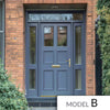 Exterior Victorian Ailsa 2L 4P Front Door with Two Sidelights & Transom - Customisable: Size, Colour, Glass and Sidelight Options