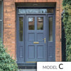 Exterior Victorian Ailsa 2L 4P Front Door with Two Sidelights & Transom - Customisable: Size, Colour, Glass and Sidelight Options