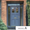 Exterior Victorian Ailsa 2L 4P Front Door with Two Sidelights & Transom - Customisable: Size, Colour, Glass and Sidelight Options