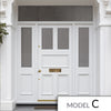 Exterior Victorian Arran 2L 3P Front Door with Two Sidelights & Transom - Customisable: Size, Colour, Glass and Sidelight Options