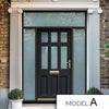 Exterior Victorian Blackwell 6L 3P Front Door with Two Sidelights & Transom - Customisable: Size, Colour, Glass and Sidelight Options