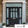 Exterior Victorian Blackwell 6L 3P Front Door with Two Sidelights & Transom - Customisable: Size, Colour, Glass and Sidelight Options