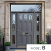 Exterior Victorian Blackwell 3L 6P Front Door with Two Sidelights & Transom - Customisable: Size, Colour, Glass and Sidelight Options