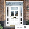 Exterior Victorian Bronte 1L 6P Front Door with Two Sidelights & Transom - Customisable: Size, Colour, Glass and Sidelight Options (Copy)