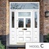 Exterior Victorian Bronte 1L 6P Front Door with Two Sidelights & Transom - Customisable: Size, Colour, Glass and Sidelight Options (Copy)