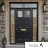 Exterior Colonial 2L 4P Front Door with Two Sidelights & Transom - Customisable: Size, Colour, Glass and Sidelight Options