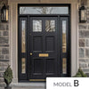 Exterior Colonial 2L 4P Front Door with Two Sidelights & Transom - Customisable: Size, Colour, Glass and Sidelight Options