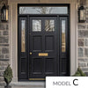 Exterior Colonial 2L 4P Front Door with Two Sidelights & Transom - Customisable: Size, Colour, Glass and Sidelight Options