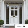 Exterior Colonial 4L 2P Front Door with Two Sidelights & Transom - Customisable: Size, Colour, Glass and Sidelight Options