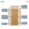 EasiKit Internal Door and Frame Kit - Walden Real American Oak Veneer Internal Door - Unfinished