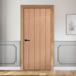 Image: EasiKit Internal Door and Frame Kit - Wexford Oak Panel Internal Door