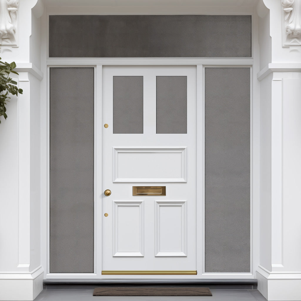 Exterior Victorian Arran 2L 3P Front Door with Two Sidelights & Transom - Customisable: Size, Colour, Glass and Sidelight Options