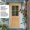 Cottage 4L Exterior Oak Back Door - Clear Double Glazing