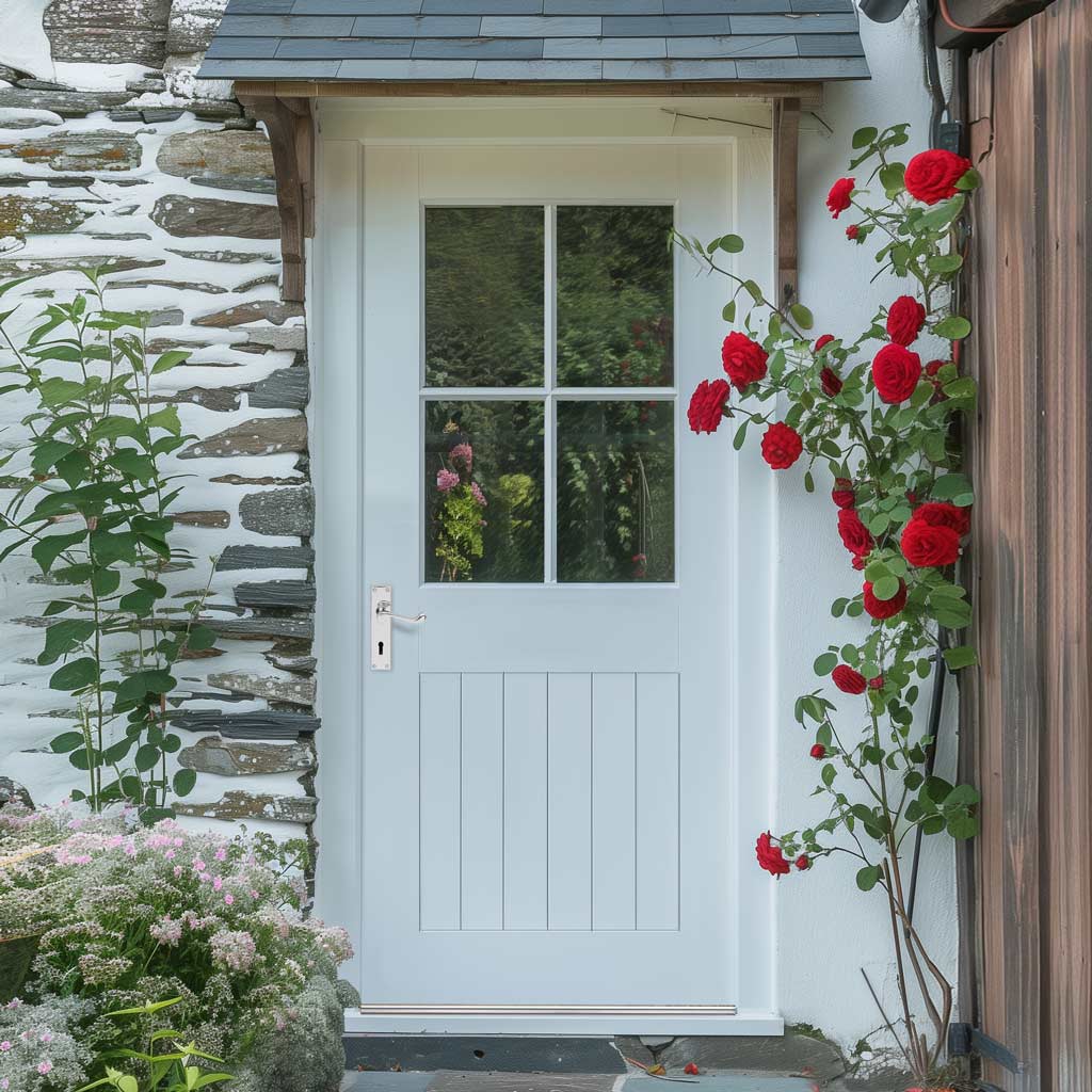 Cottage 4L Exterior Oak Back Door - Clear Double Glazing