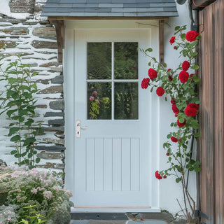 Image: Cottage 4L Exterior Oak Back Door - Clear Double Glazing