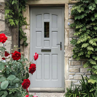 Image: York Meranti Hardwood Wooden Front Door - Fit Your Own Glass