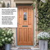 York Meranti Wooden Front Door - Reeded Toughened Double Glazing