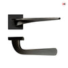 Zenith Door Lever Handle Pack - 3 Radius Cornered Hinges - Matt Black