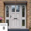 Exterior Victorian Ailsa 2L 4P Front Door with Two Sidelights - Customisable: Size, Colour, Glass and Sidelight Options